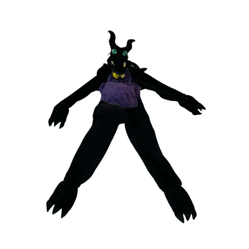 Disney Store‎ Malificent Dragon Halloween Costume Kids 8/10T Black Purple - Picture 2 of 12